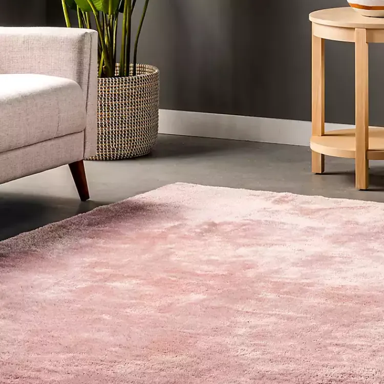 Kirklands Home Shag Washable Area Rug, 5x8 Pink Outlet