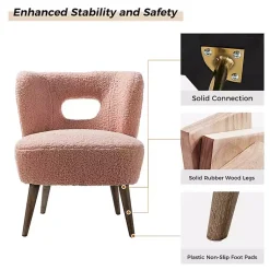Kirklands Home Sherpa Barrel Accent Chair Pink Clearance