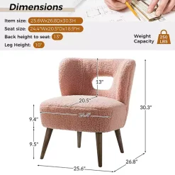 Kirklands Home Sherpa Barrel Accent Chair Pink Clearance