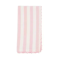 Kirklands Home Pink Striped Whipstich Napkins, Set of 4 Outlet