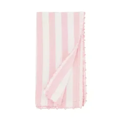 Kirklands Home Pink Striped Whipstich Napkins, Set of 4 Outlet