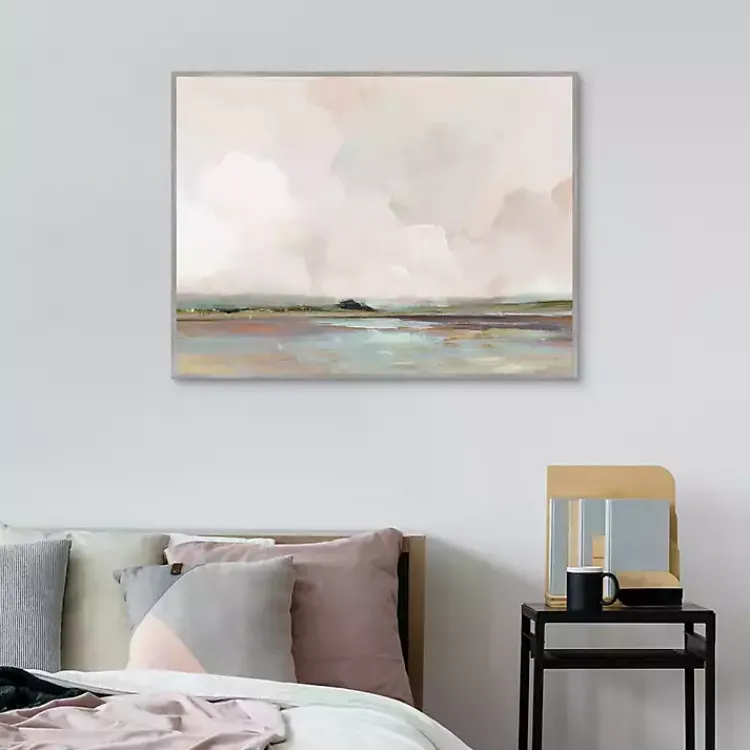 Kirklands Home Pink Sunrise Framed Canvas Art Print New
