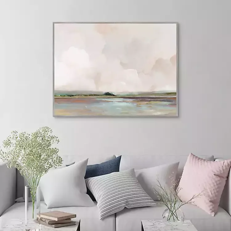 Kirklands Home Pink Sunrise Framed Canvas Art Print New