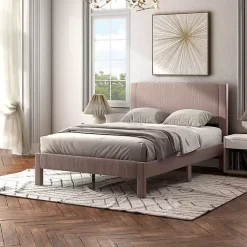 Kirklands Home Upholstered Dalia Queen Platform Bed Pink Best