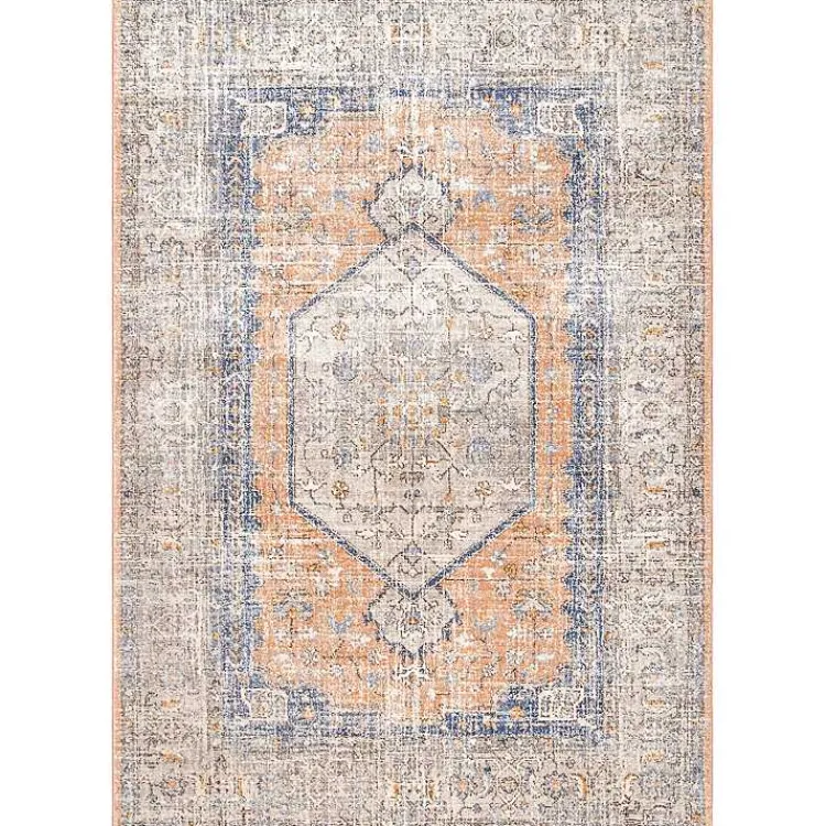 Kirklands Home Pink Vintage Floral Print Area Rug, 8x10 New