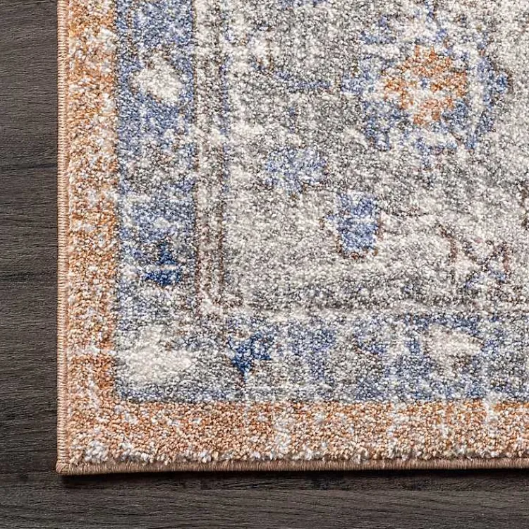 Kirklands Home Pink Vintage Floral Print Area Rug, 8x10 New