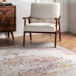 Kirklands Home Pink Vintage Medallion Area Rug, 10x14