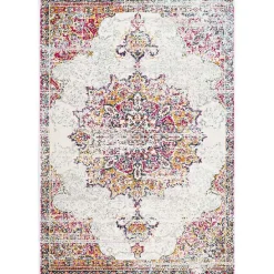 Kirklands Home Pink Vintage Medallion Area Rug, 8x12 Sale