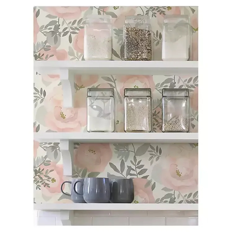 Kirklands Home Watercolor Roses Peel & Stick Wallpaper Pink Clearance