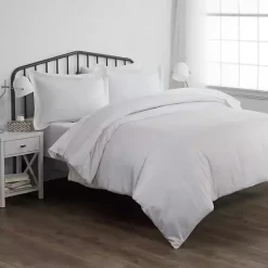 Kirklands Home Pinstriped 3-pc. Twin Duvet Cover Set Ivory Discount