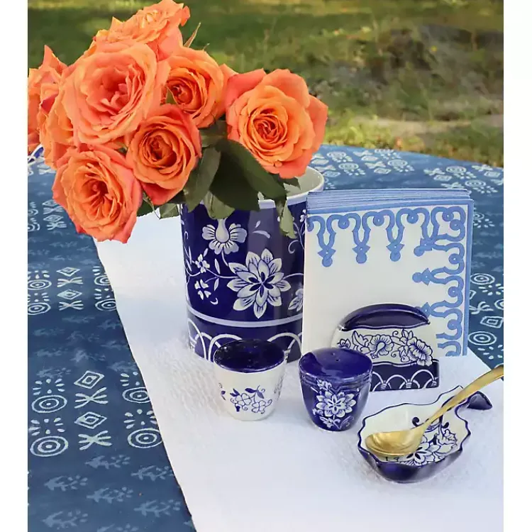 Kirklands Home Pip Vintage Blue Floral 3-pc. Shaker & Napkin Set Best