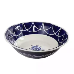 Kirklands Home Pip Vintage Blue Floral Serving Bowl Outlet