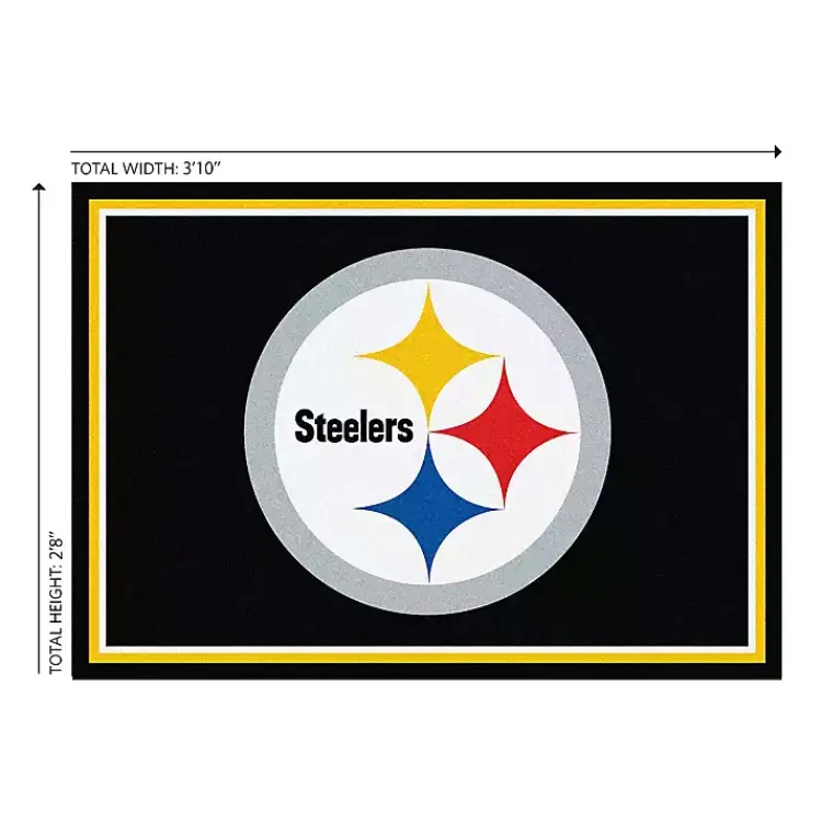 Kirklands Home Pittsburgh Steelers Area Rug, 3x4 Black Hot