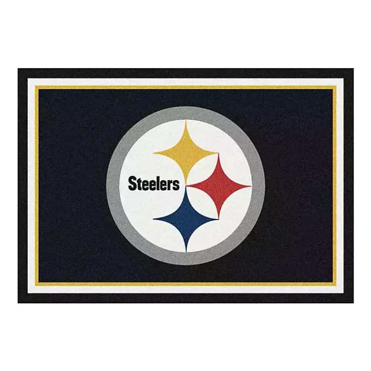 Kirklands Home Pittsburgh Steelers Area Rug, 4x6 Black Sale
