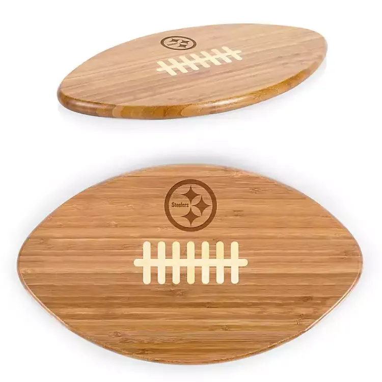 Kirklands Home Pittsburgh Steelers Bamboo Football Cutting Board Tan Outlet