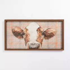 Kirklands Home Plaid Cow Close-Up Framed Art Print Hot