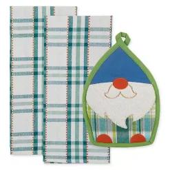 Kirklands Home Plaid Garden Gnome 3-pc. Towel and Pot Holder Set Sale