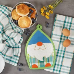 Kirklands Home Plaid Garden Gnome 3-pc. Towel and Pot Holder Set Sale
