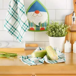 Kirklands Home Plaid Garden Gnome 3-pc. Towel and Pot Holder Set Sale