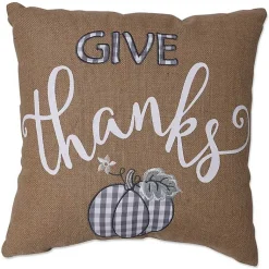 Fall>Kirklands Home Plaid Give Thanks Pillow