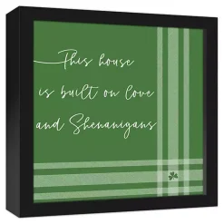 St Patricks Day Decorations>Kirklands Home Plaid Love & Shenanigans Framed Canvas Wall Art