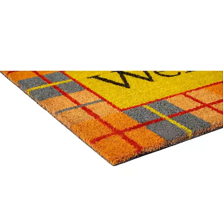 Kirklands Home Plaid Welcome Fall Coir Doormat Sale