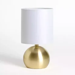 Kirklands Home Plated Brass Metal Round Table Lamp Gold Outlet