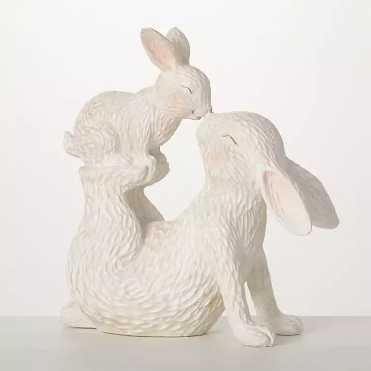 Easter Decorations>Kirklands Home Playful Easter Bunny and Baby Figurine White