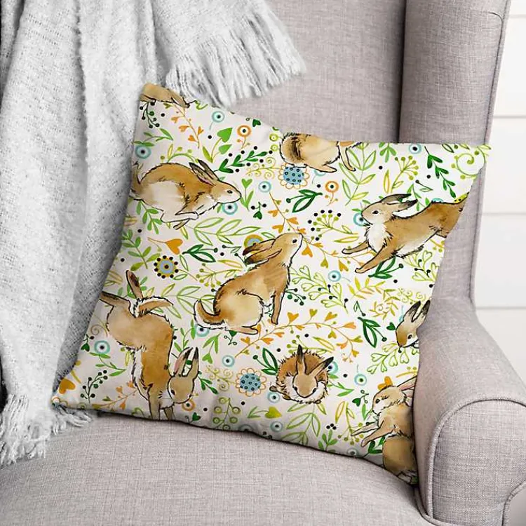 Easter Decorations>Kirklands Home Playful Pastel Bunny Outdoor Pillow