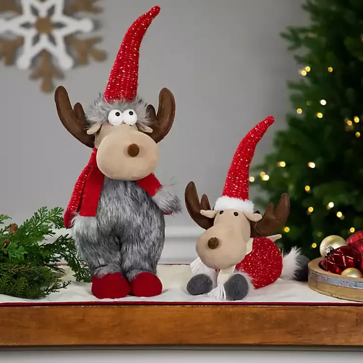 Christmas Decorations>Kirklands Home Plush Laying Moose Decoration