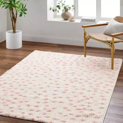 Kirklands Home Plush Pink Dotted Area Rug, 5x7 Discount