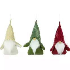Christmas Decorations>Kirklands Home Plush Striped Hat Gnomes, Set of 3