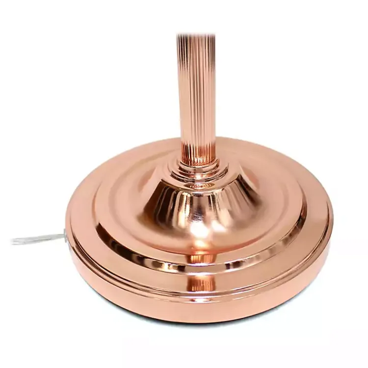 Kirklands Home Polished Rose Gold and White Reading Arm Torchiere Pink Sale