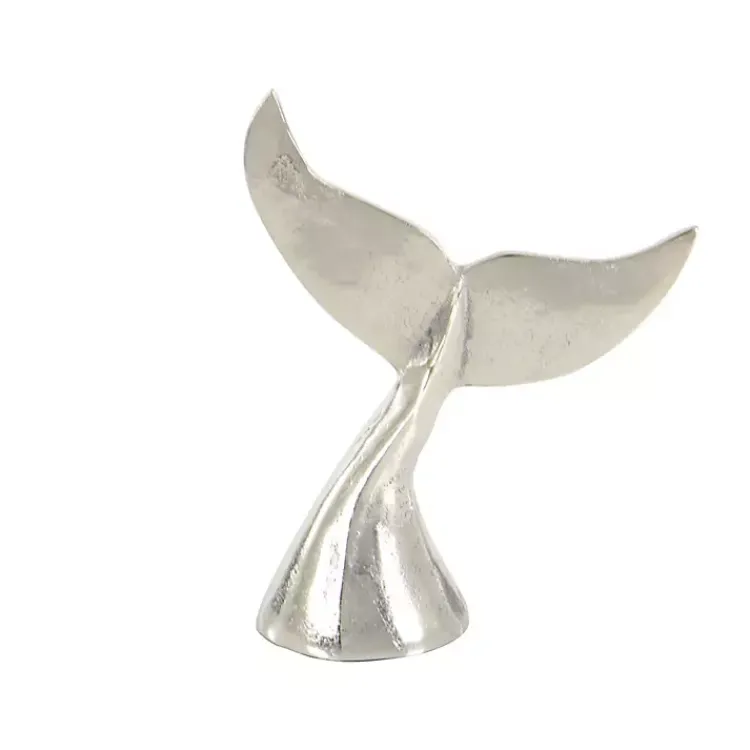 Statues & Figurines>Kirklands Home Polished Whale Fin 2-pc. Figurine Set Silver
