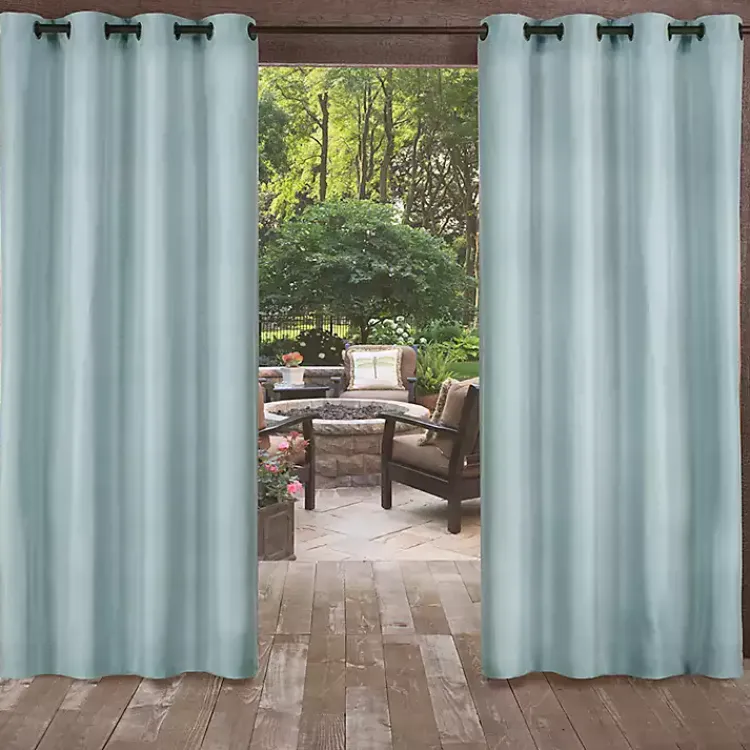 Kirklands Home Pool Biscayne Curtain Panel Set, 96 in. Blue New