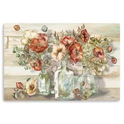 Kirklands Home Poppies and Eucalyptus Canvas Art Print, 60x40 in. Tan New