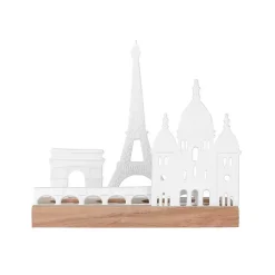 Candle Holders>Kirklands Home Porcelain and Wood Paris Tealight Candle Holder