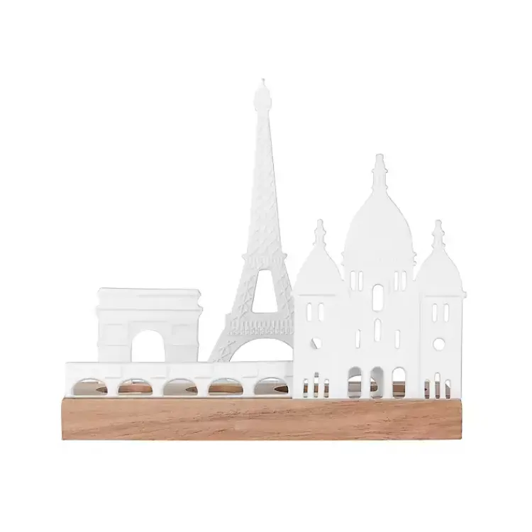 Candle Holders>Kirklands Home Porcelain and Wood Paris Tealight Candle Holder