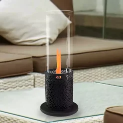 Kirklands Home Portable Tabletop Fireplace on Black Base