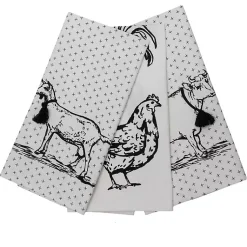 Kirklands Home Portrait Farm Animals Kitchen Towels, Set of 3 New