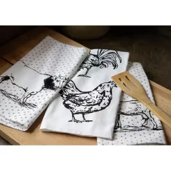 Kirklands Home Portrait Farm Animals Kitchen Towels, Set of 3 New