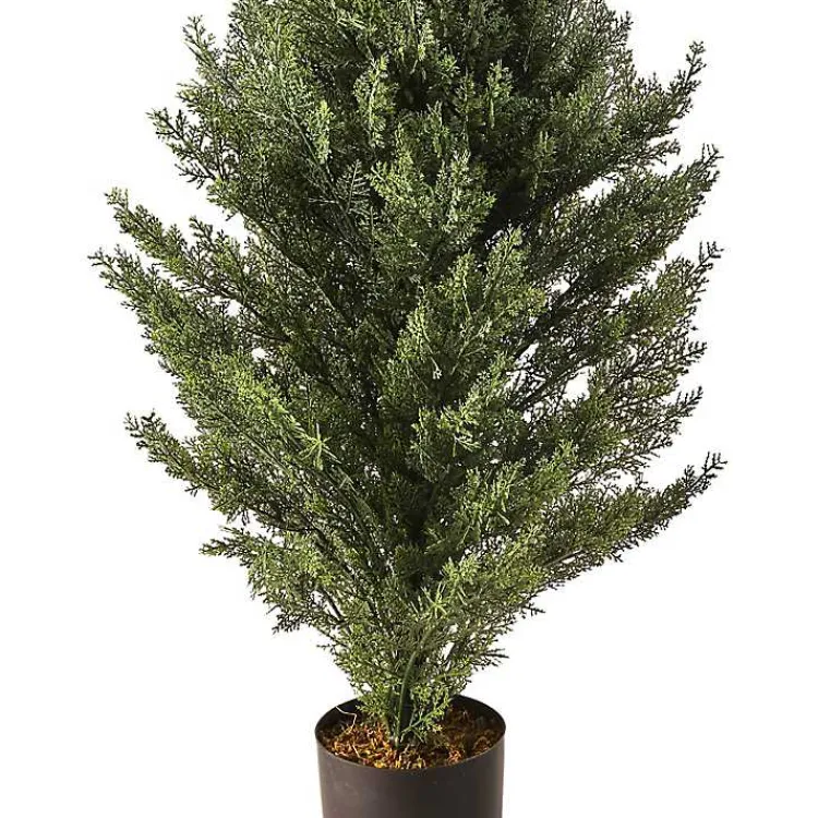 Christmas Arrangements & Garland>Kirklands Home Potted Arborvitae Christmas Tree Green