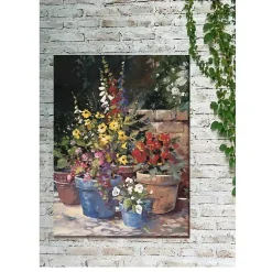 Kirklands Home Potted Flowers Outdoor Canvas Art Print Multi Hot