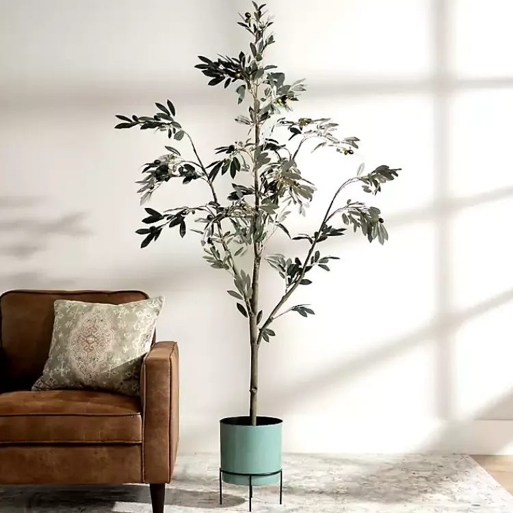 Trees & Topiaries>Kirklands Home Potted Olive Branch Tree, 6 ft.