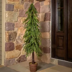 Christmas Arrangements & Garland>Kirklands Home Potted Soft Touch Norfolk Pine Tree, 60 in.