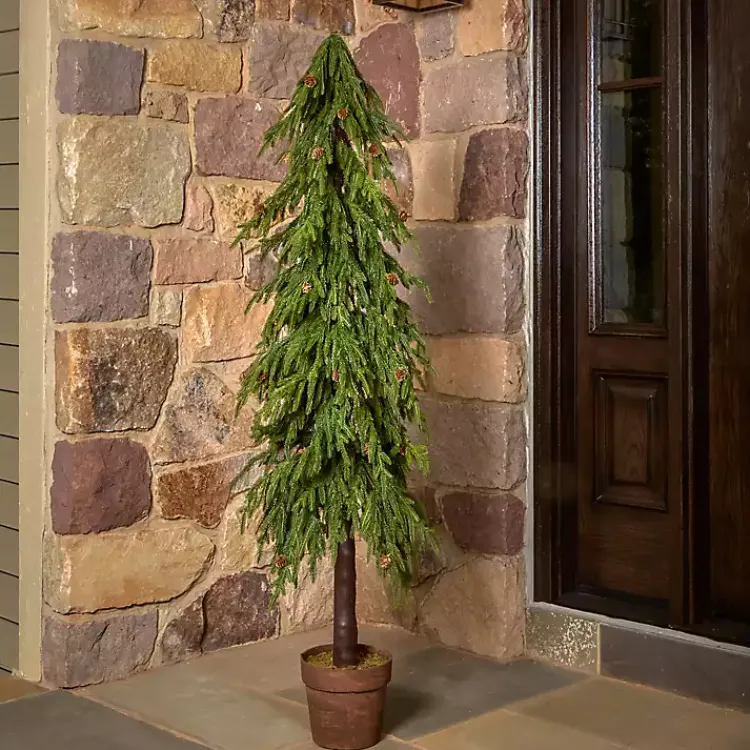 Christmas Arrangements & Garland>Kirklands Home Potted Soft Touch Norfolk Pine Tree, 60 in.