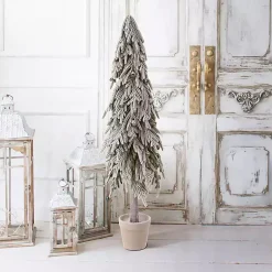 Christmas Arrangements & Garland>Kirklands Home Potted Soft Touch Snowy Norfolk Pine Tree, 48 in.