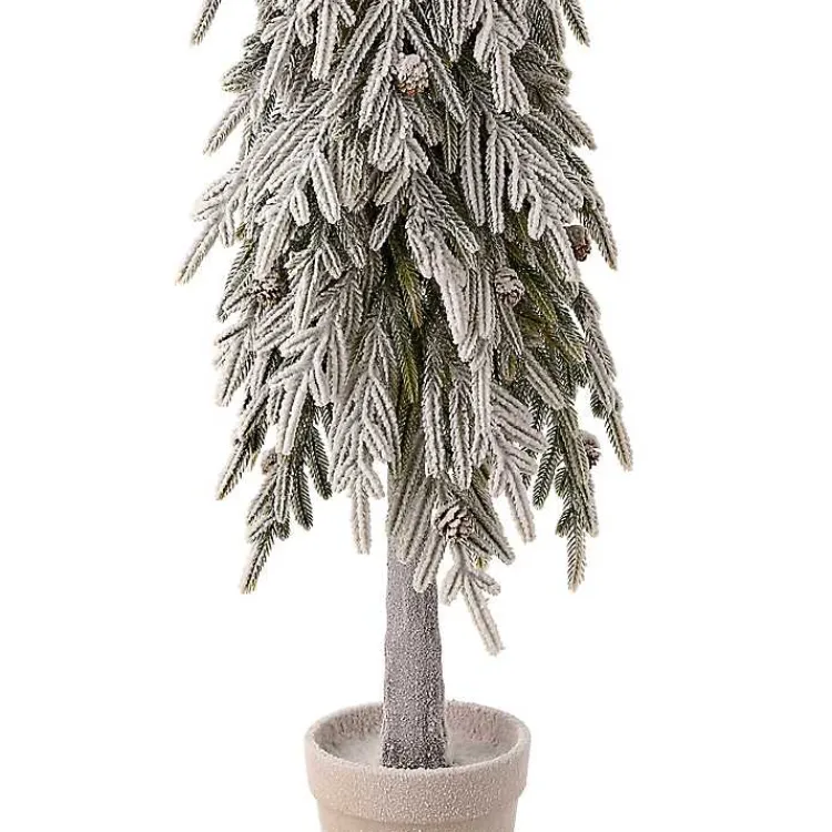 Christmas Arrangements & Garland>Kirklands Home Potted Soft Touch Snowy Norfolk Pine Tree, 48 in.