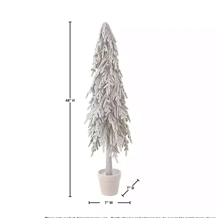 Christmas Arrangements & Garland>Kirklands Home Potted Soft Touch Snowy Norfolk Pine Tree, 48 in.