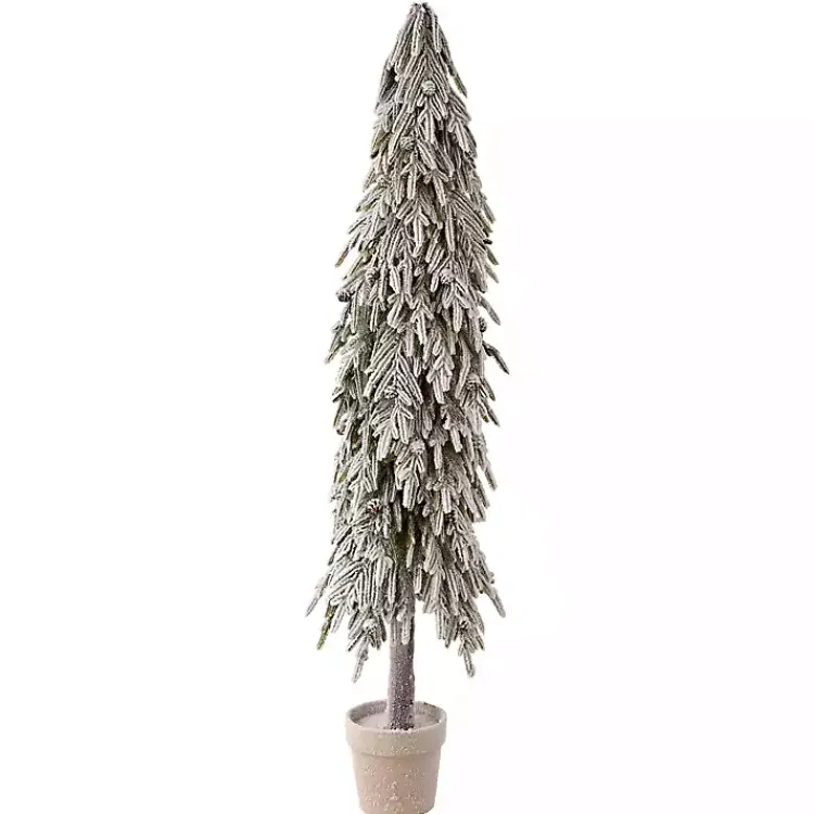 Christmas Arrangements & Garland>Kirklands Home Potted Soft Touch Snowy Norfolk Pine Tree, 60 in.
